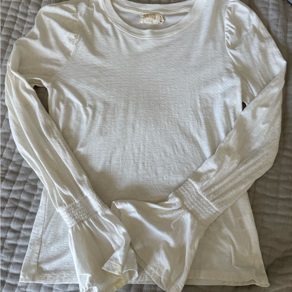 EUC Nation Long Sleeved Cream shirt size M